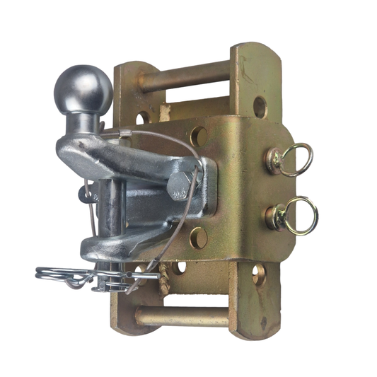 Tow Hitch Height Adjuster - 270mm - Gold  - With 50mm Ball and Pin Dual Hitch