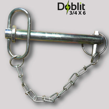 Towing/Arm Pin with Linch Pin and Chain 1 1/4 Inch x 6 Inches