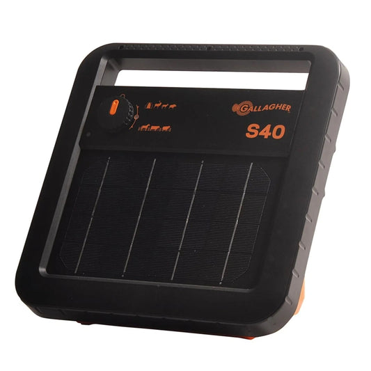 Gallagher S40 0.04J 5km Solar Electric Fence Energiser w/ 4w Panel incl. battery (6 V - 10 Ah)