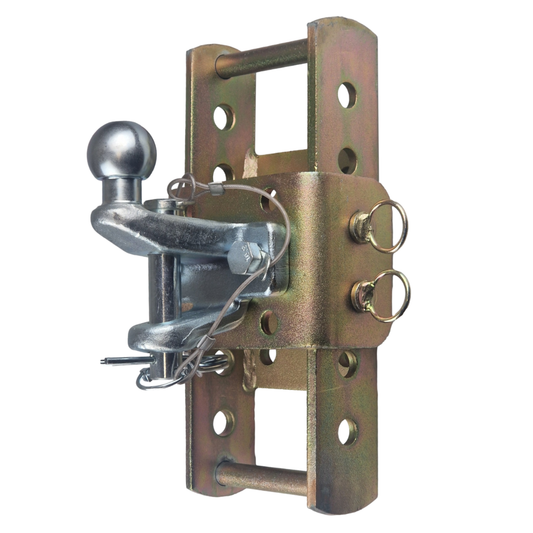 Tow Hitch Height Adjuster - 370mm - Gold  - With 50mm Ball and Pin Dual Hitch