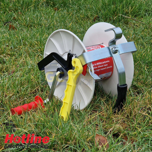 Hotline Premium Reel 800m Electric Fence Fencing Wire Rope Tape Spool Winder