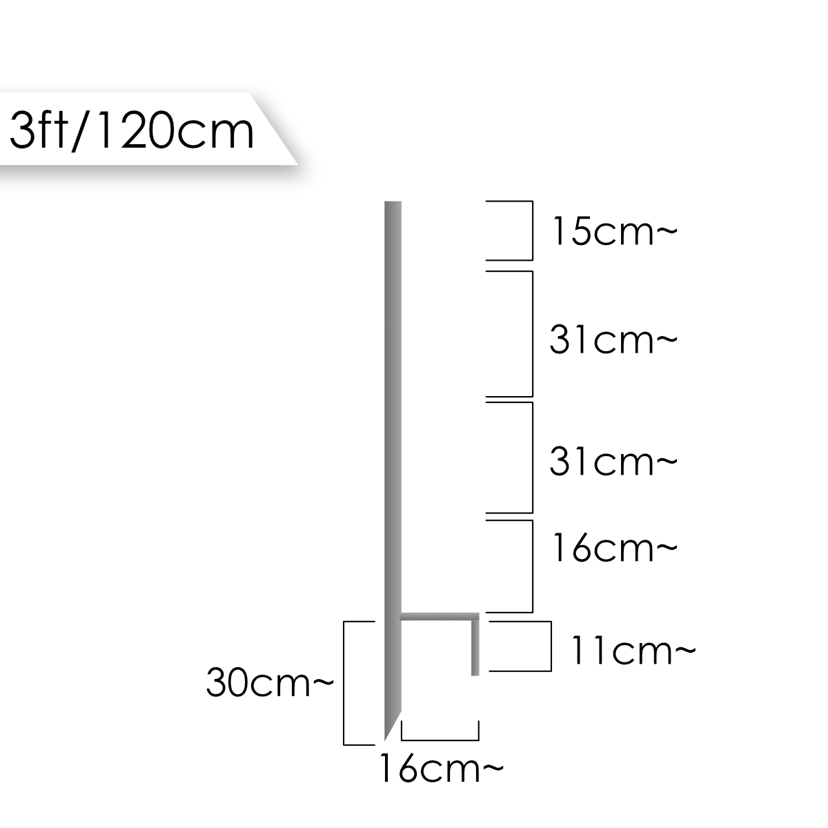 120cm Multipurpose Steel Post for Bolt-On Insulators w/ Thread-In Step