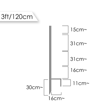 120cm Multipurpose Steel Post for Bolt-On Insulators w/ Thread-In Step