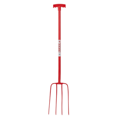 Red Gorilla 4 Prong Manure Fork with T Handle