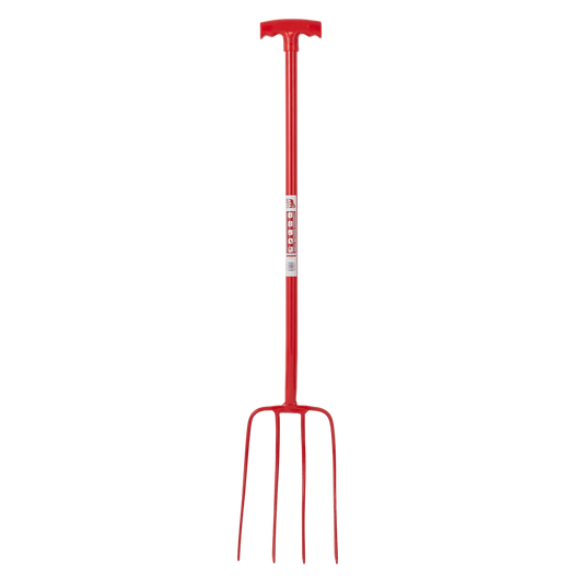 Red Gorilla 4 Prong Manure Fork with T Handle