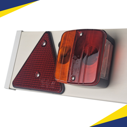 Trailer Light Board 4ft 6" – 12V 5-Function (Stop / Tail / Indicator / Reflector / Number Plate) with 7m Cable & 7-Pin Plug – Incandescent Bulbs
