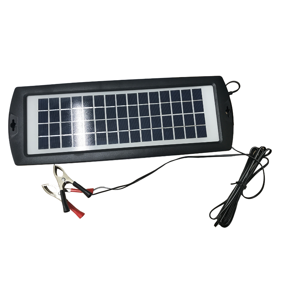 3W Solar Trickle Charger for 12v Batteries - Weather Resistant, LED Indicator, 2.5m Lead with Clips