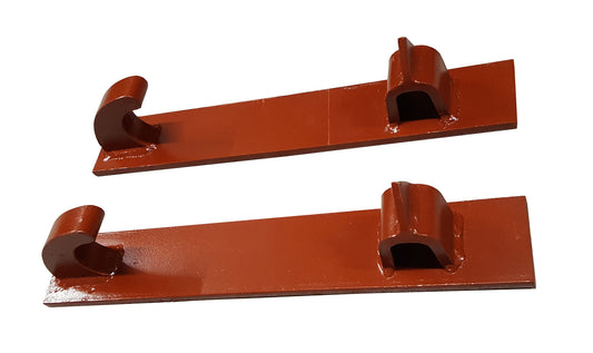 Weld-On Loader Bracket Pair – Trima & McConnell, 470mm Quick Hitch, 80mm Wide, 10mm Thick