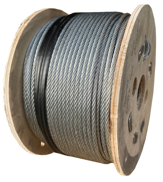 Steel Wire Rope 6mm 50m 6x19 Fibre  Clear PVC Coated 2000kg Safe Working Load