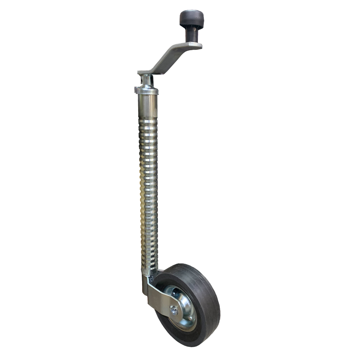 Jockey Wheel Heavy Duty Ribbed 48mm Tube Telescopic Trailer Stand Max Load 500kg with Spring Clip