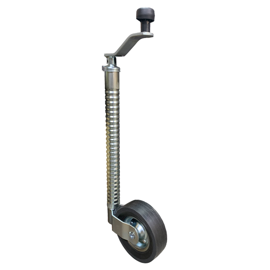 Jockey Wheel Heavy Duty Ribbed 48mm Tube Telescopic Trailer Stand Max Load 500kg with Spring Clip