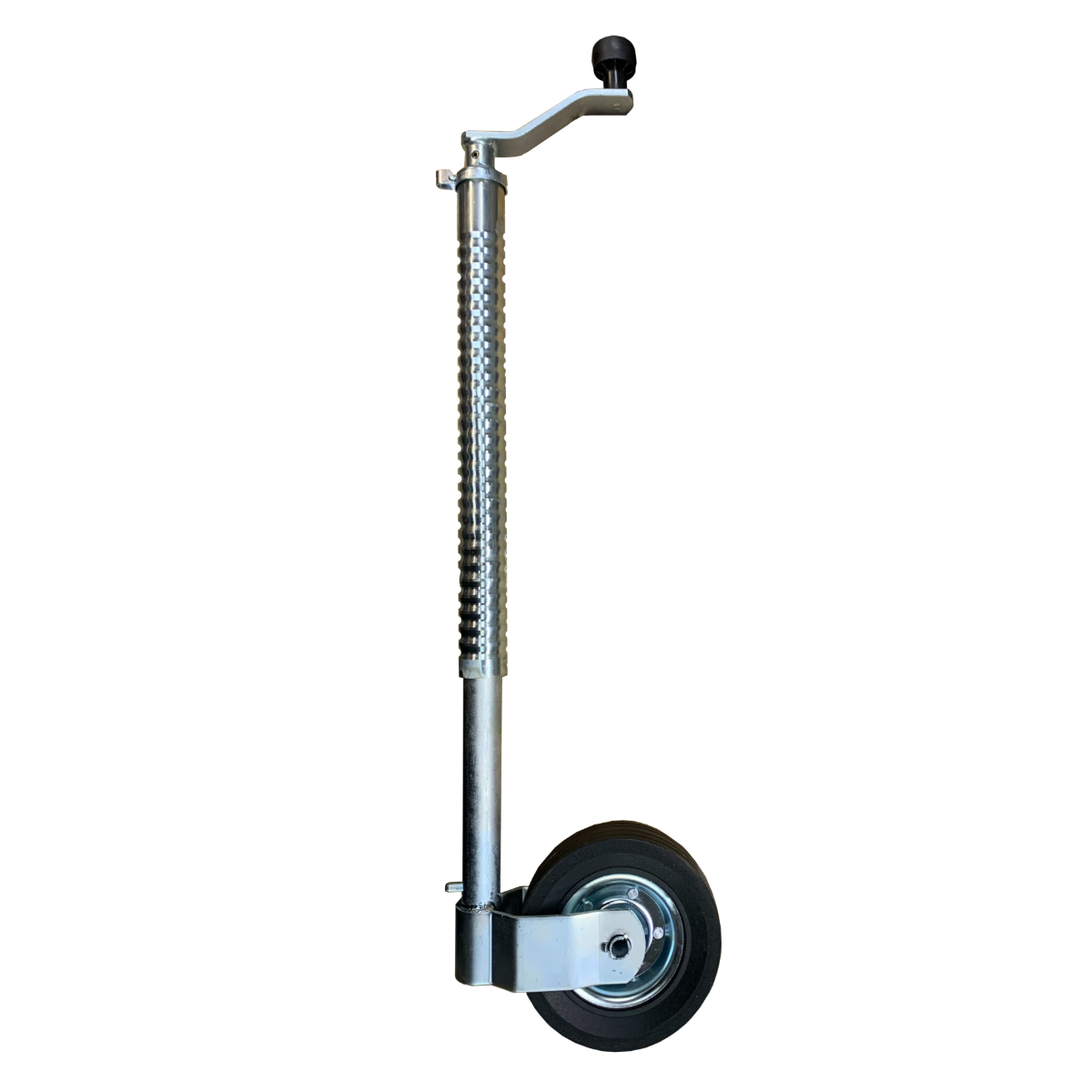 Jockey Wheel Heavy Duty Ribbed 48mm Tube Telescopic Trailer Stand Max Load 500kg with Spring Clip