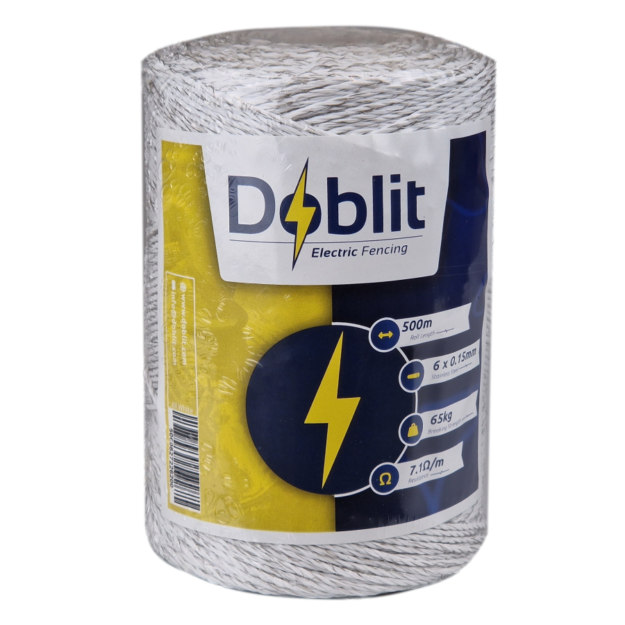 Doblit White 500m 6-Strand 3mm Poly Wire Conductor