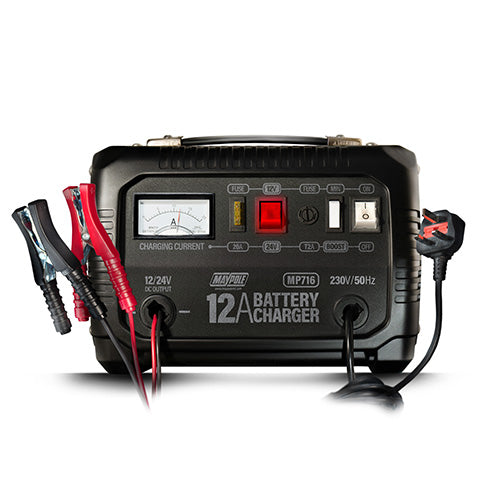 MP716 12A 12V/24V Metal Cased Battery Charger