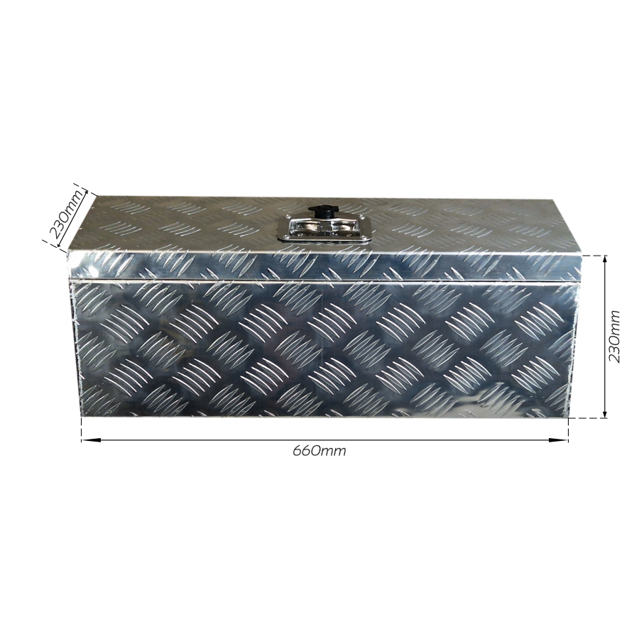 Aluminium Trailer Box Heavy Duty Lockable Chest Mountable Storage 26"x9"x9"