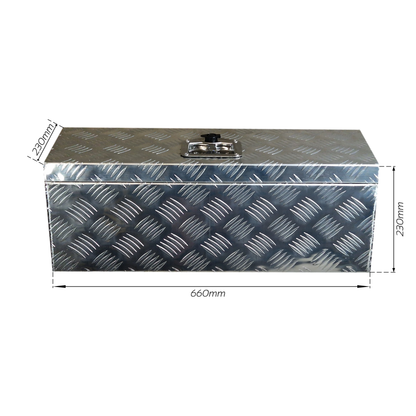 Aluminium Trailer Box Heavy Duty Lockable Chest Mountable Storage 26"x9"x9"