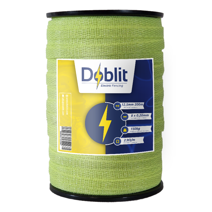 Doblit 12.5mm HEAVY DUTY Poly Tape Florescent Yellow 200m Roll