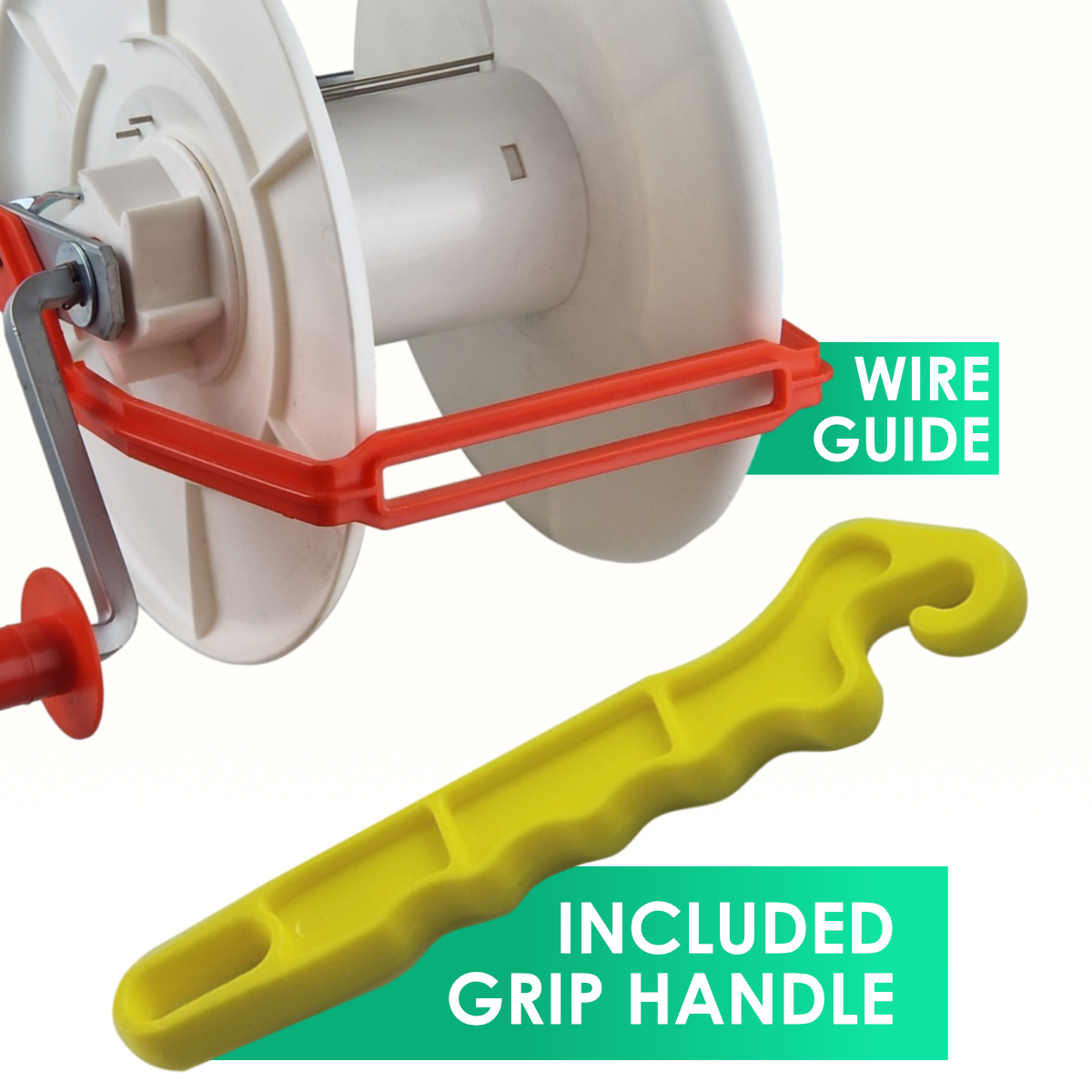 Economy Geared Reel 3:1 Electric Fence Winder - 500m~ Poly Wire