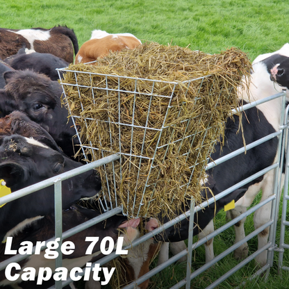 Hay Basket Feeding Rack 70 Litre Double Sided Slot-Over Hangable Galvanised