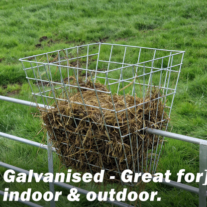 Hay Basket Feeding Rack 70 Litre Double Sided Slot-Over Hangable Galvanised