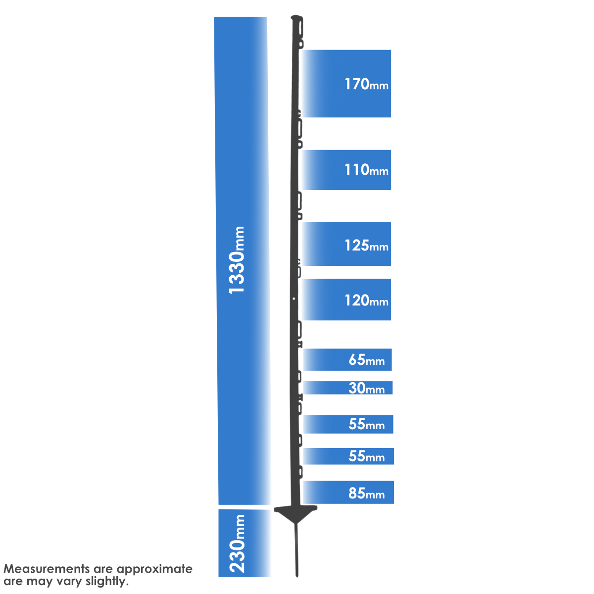 Doblit 156cm Poly Posts Heavy Duty Plastic Stake with 14 Insulators & Double Sided Step (Pink)