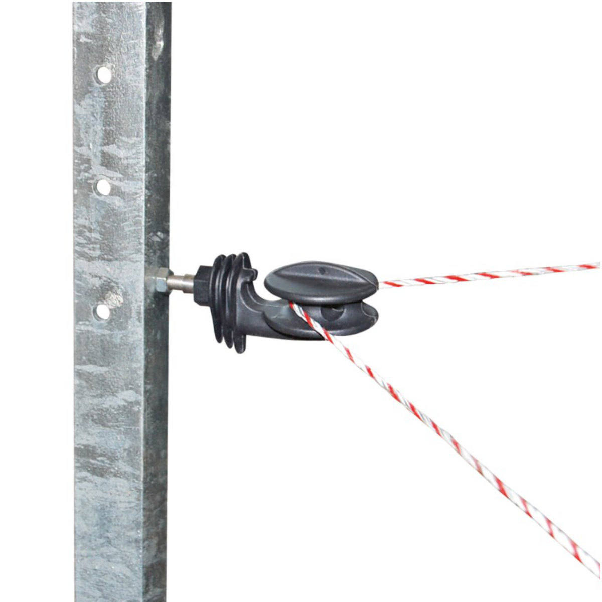 Galvanised Corner Post - 3 Row (120cm) w/ Poly Wire / Rope Insulators