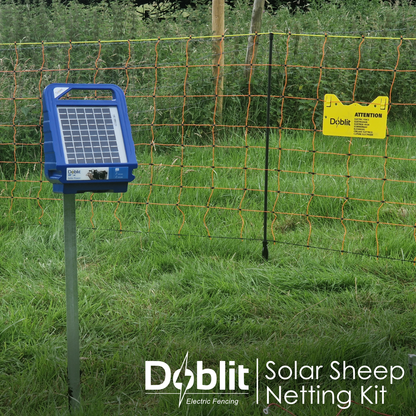 Sheep Netting Solar Electric Fence Kit –  Poly Net with Posts, Solar Energiser for Sheep, Goats & Farm Animals