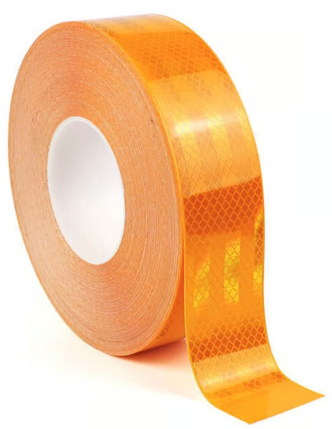 Amber Reflective Tape 50mm x 12.5M – for HGVs, Trailers, Gates & Hazard Marking | Weather-Resistant Safety Tape