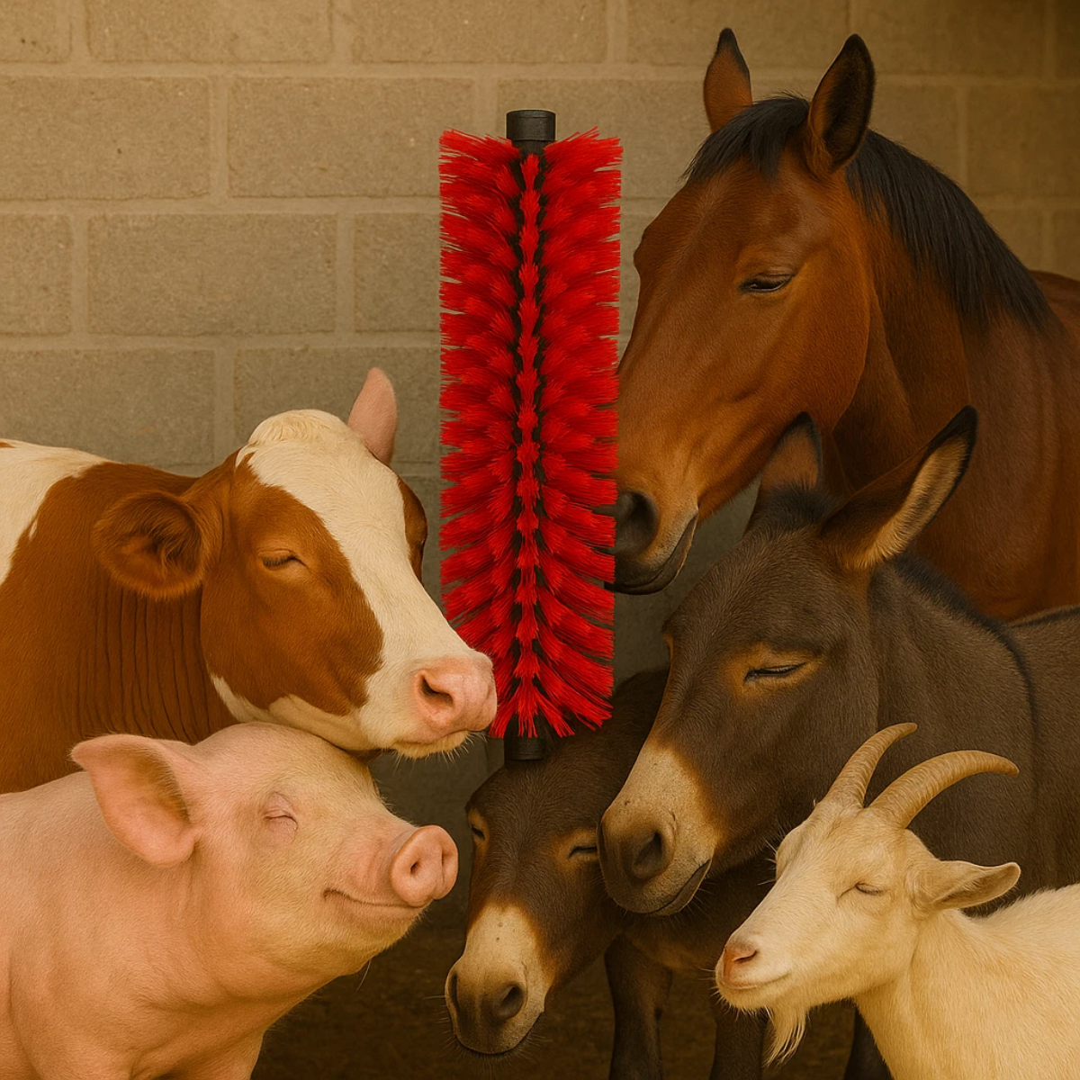 Benny Universal Scratch Brush - 45x19x10cm - Durable Polyamide Bristles | Horse Cow Sheep and More!