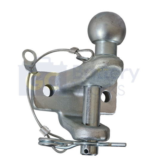 Dual Tow Hitch 50mm Ball & 25mm Pin Heavy Duty Towing 3500kg Silver - Suitable for Road Use