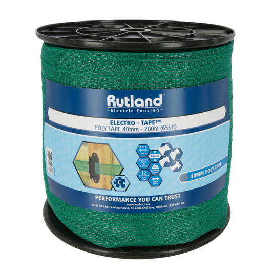 Rutland Electro 40mm Poly Tape Green 200m