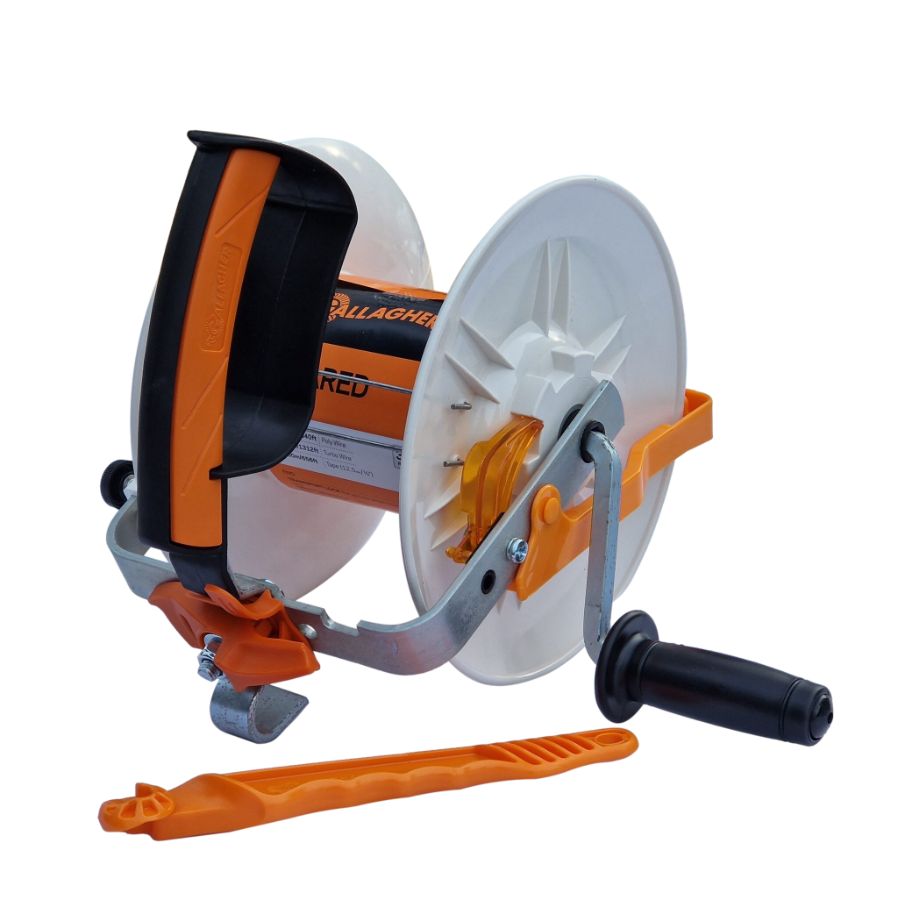 Gallagher Premium Large Geared Reel 500m Electric Fence Heavy Duty Fencing Wire Winder