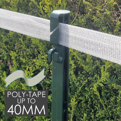 Doblit 156cm Poly Posts Heavy Duty Plastic Stake with 14 Insulators & Double Sided Step (Green)