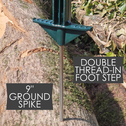 Doblit 156cm Poly Posts Heavy Duty Plastic Stake with 14 Insulators & Double Sided Step (Green)