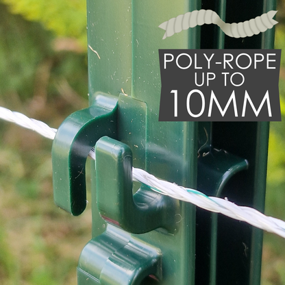 Doblit 156cm Poly Posts Heavy Duty Plastic Stake with 14 Insulators & Double Sided Step (Green)
