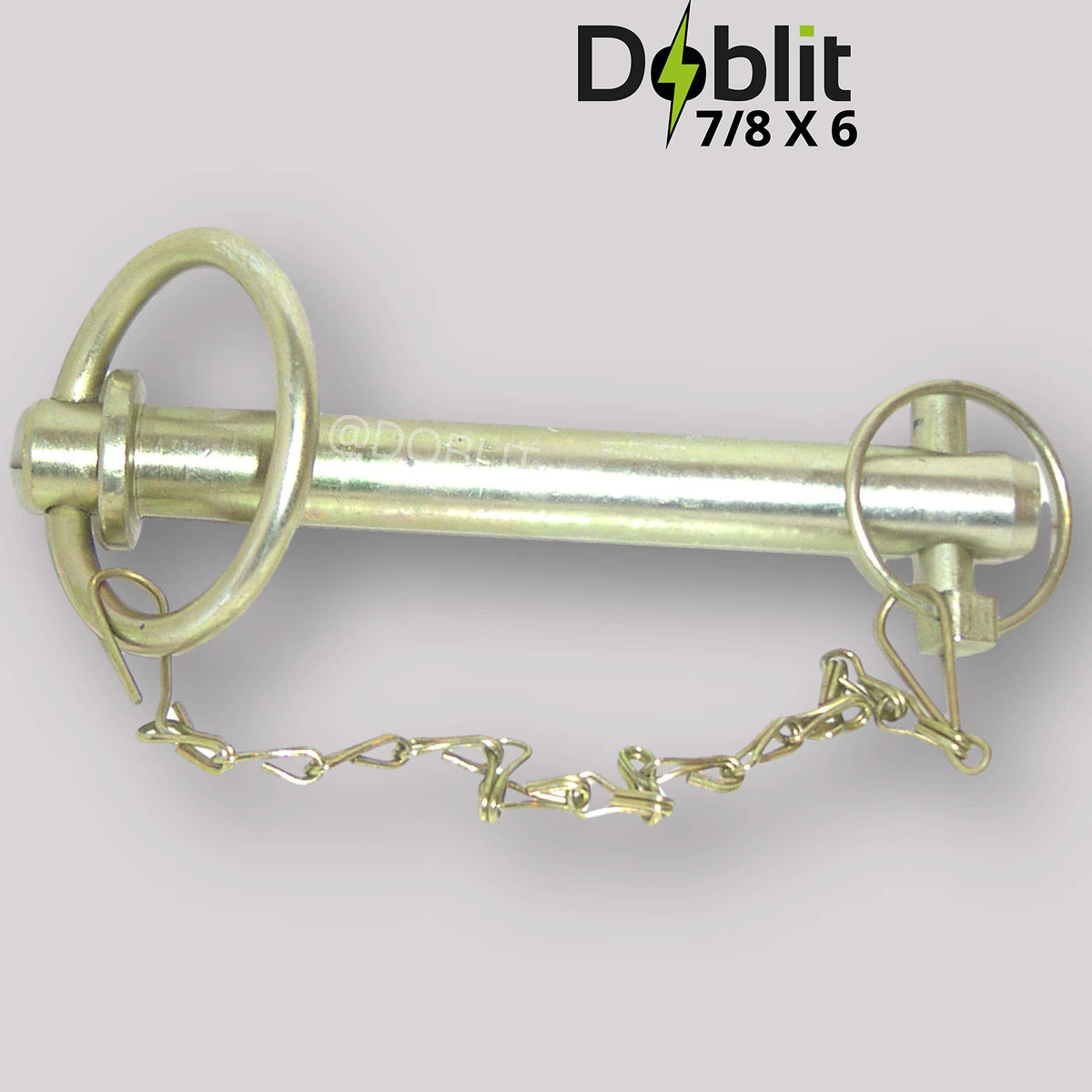 Towing/Arm Pin with Linch Pin and Chain 1 1/4 Inch x 6 Inches