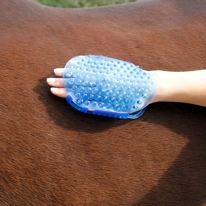 Curry Comb and Massager Dual Action Grooming Mitt Horse Pony Dog Cow