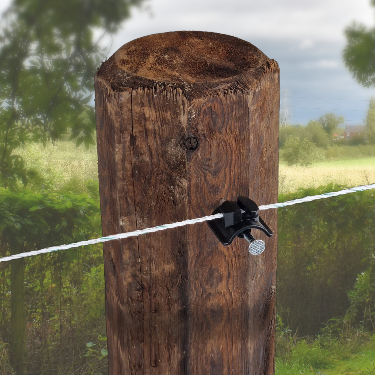 Nail Insulator for Timber Posts - Saddle Insulator with Steel Nail