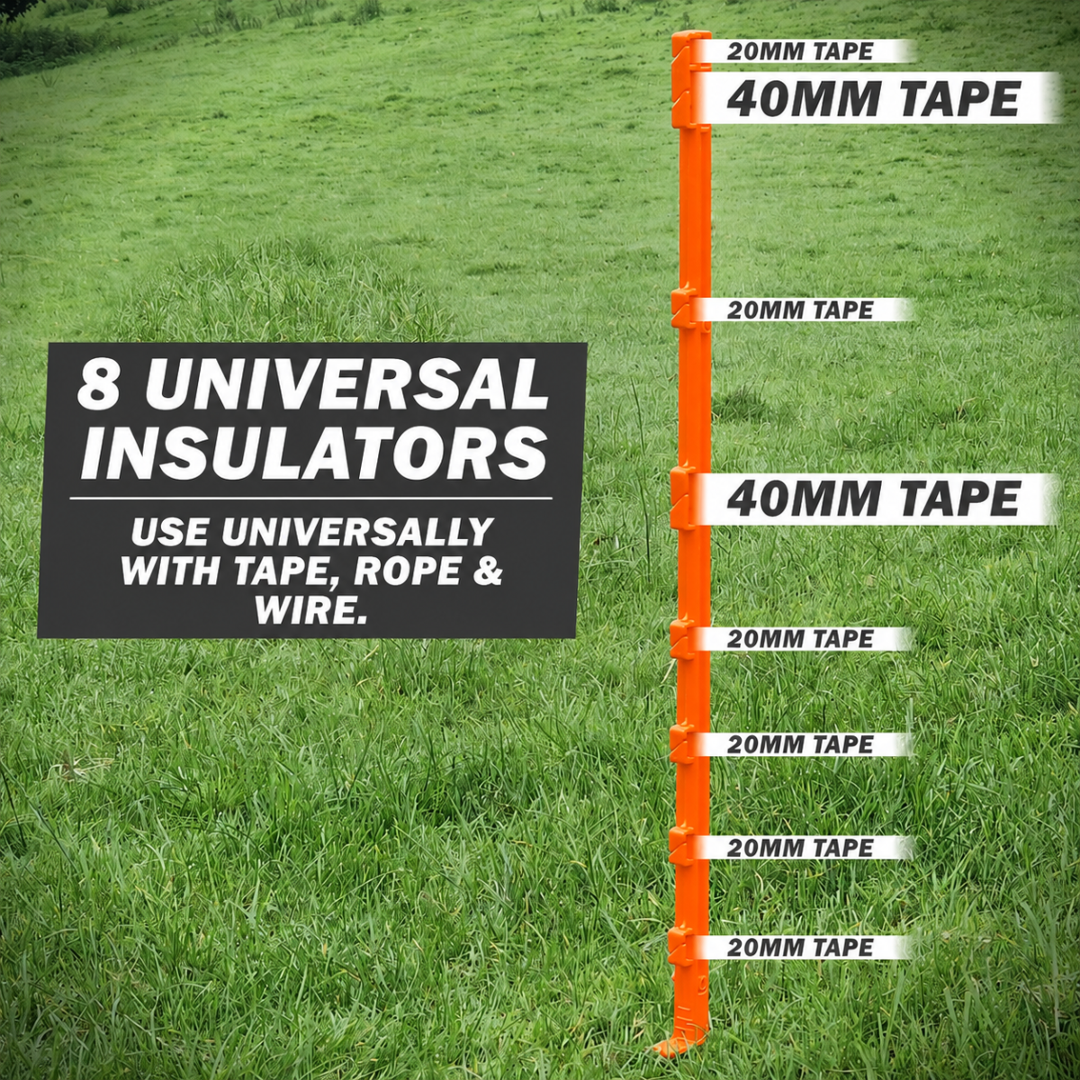 Doblit 105cm Orange Poly Post 3ft Electric Fencing Plastic Fence Stake