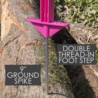 Doblit 156cm Poly Posts Heavy Duty Plastic Stake with 14 Insulators & Double Sided Step (Pink)