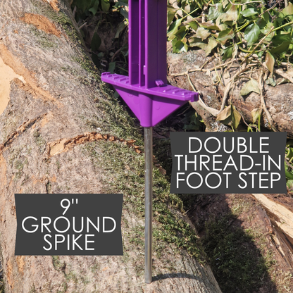 Doblit 156cm Poly Posts Heavy Duty Plastic Stake with 14 Insulators & Double Sided Step (Purple)