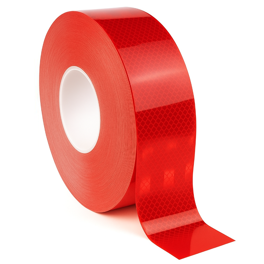 Red Reflective Tape - 50mm x 12.5M – for HGVs, Trailers, Gates & Hazard Marking | Weather-Resistant Safety Tape