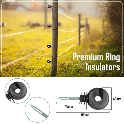 Premium Electric Fence Screw-in Ring Insulator Rings Reinforced Wire Hook