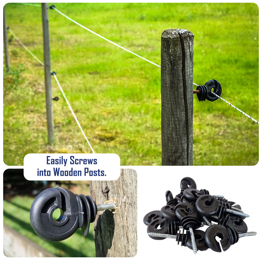 Premium Electric Fence Screw-in Ring Insulator Rings Reinforced Wire Hook