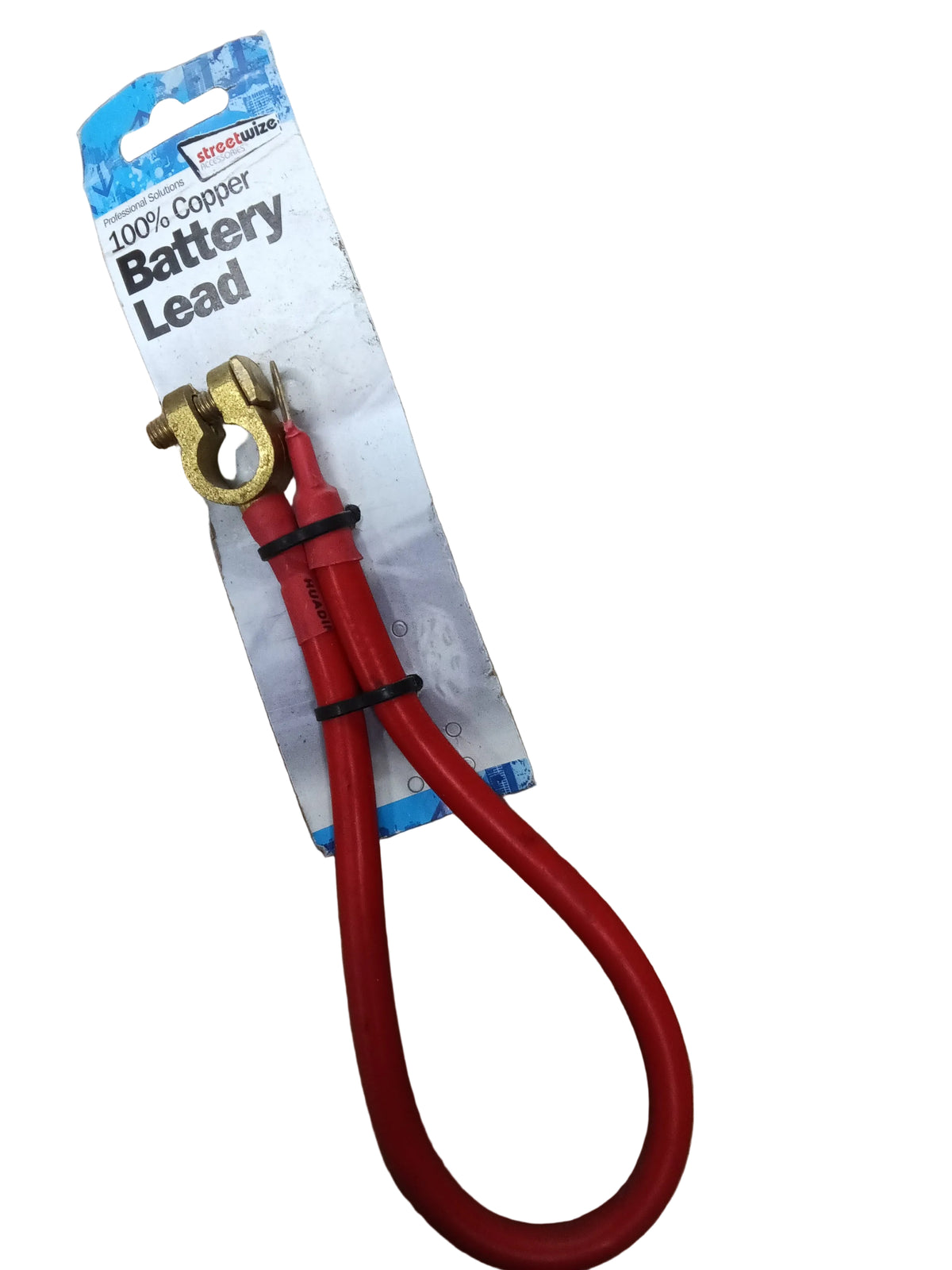 18" red Battery Lead positive terminal 11mm eye lid