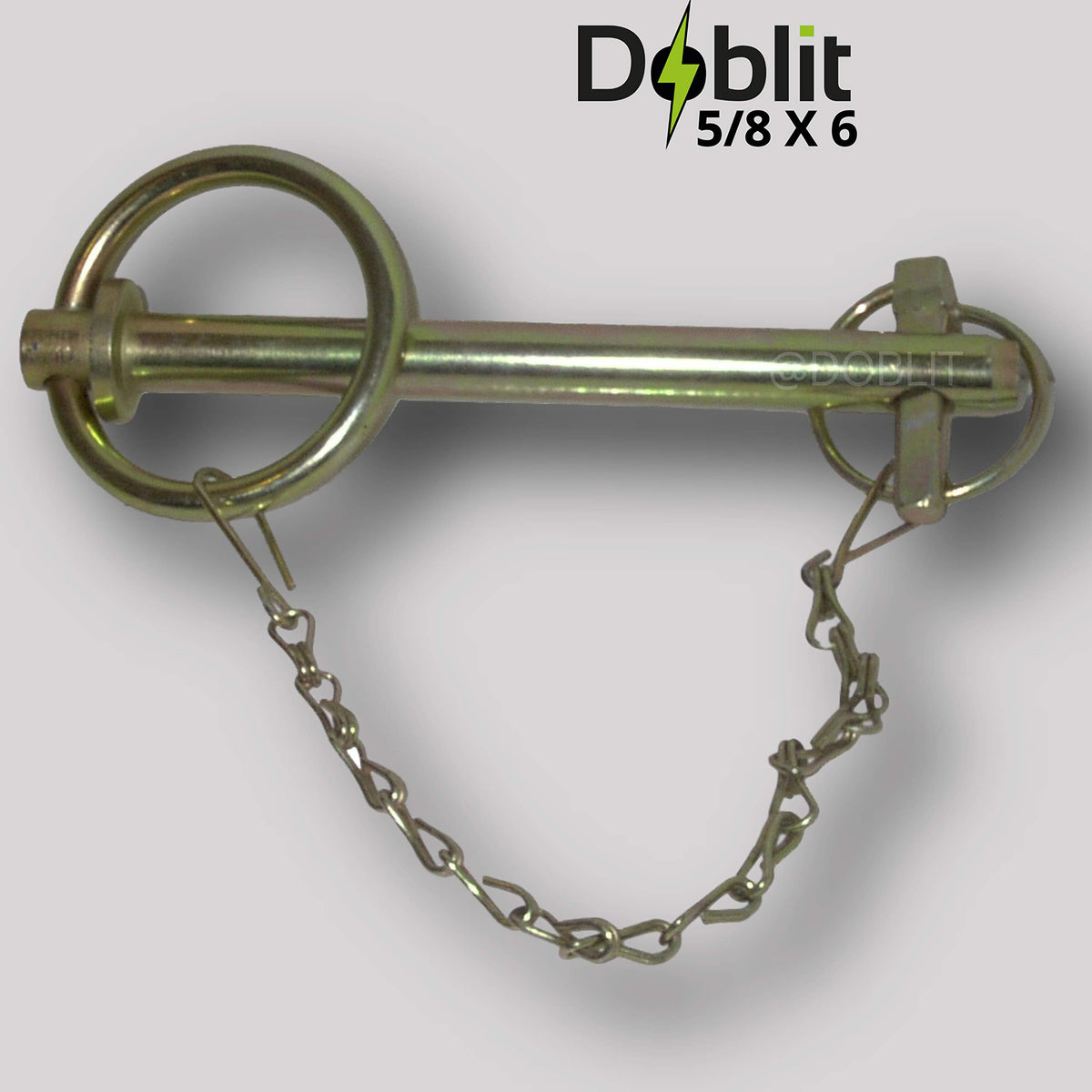 Towing/Arm Pin with Linch Pin and Chain 1 1/4 Inch x 6 Inches