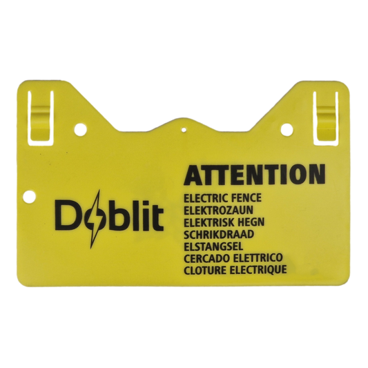 Doblit Warning Sign Electric Fence Shock Hazard Clip-On EU Compliant 160x260mm