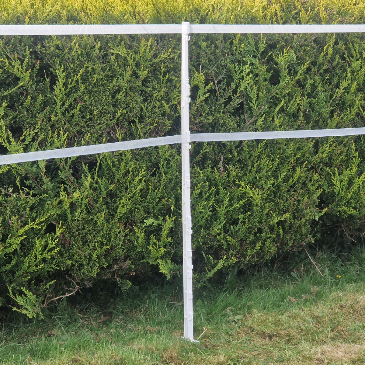Doblit 156cm Poly Posts Heavy Duty Plastic Stake with 14 Insulators & Double Sided Step (White)