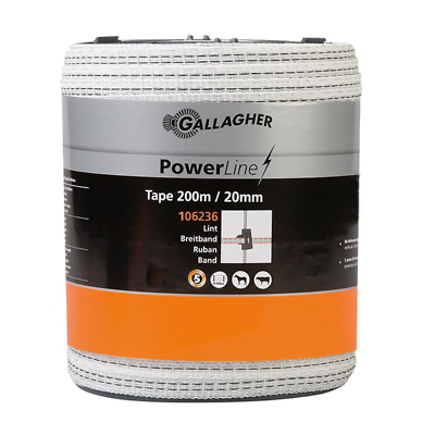 Electric Fence Wire Gallagher PowerLine -Reinforced Tape 20mm, 200m SUPER STRONG