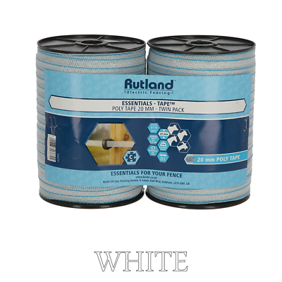 Electric Fence Wire Rutland Essentials - Tape | 20mm, 400m White TOP UK BRAND